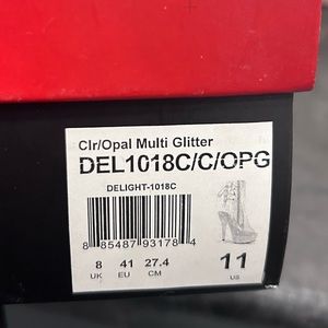 Opal and clear sparkly 5in heels never worn